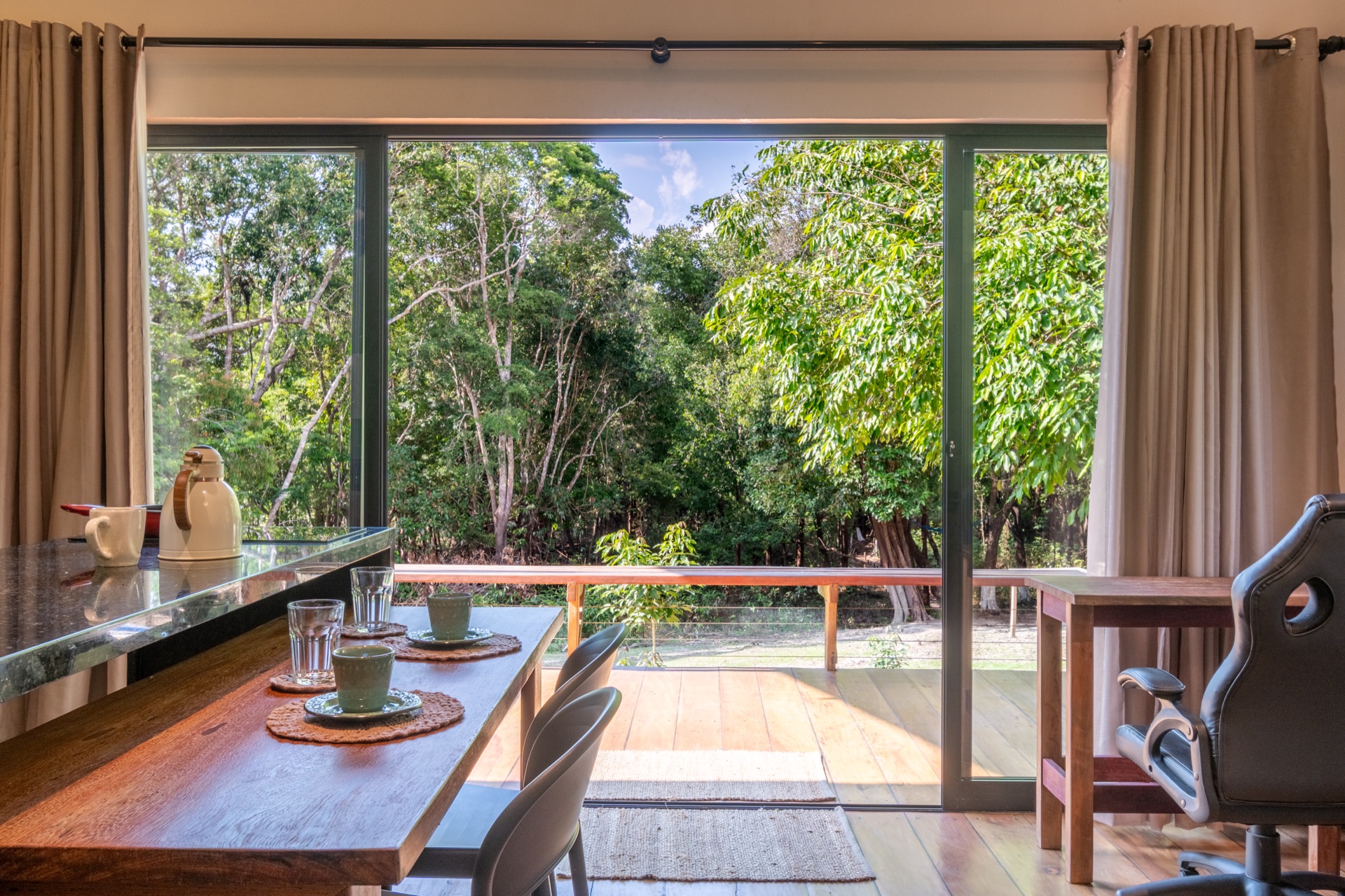 View from the cabin toward the forest